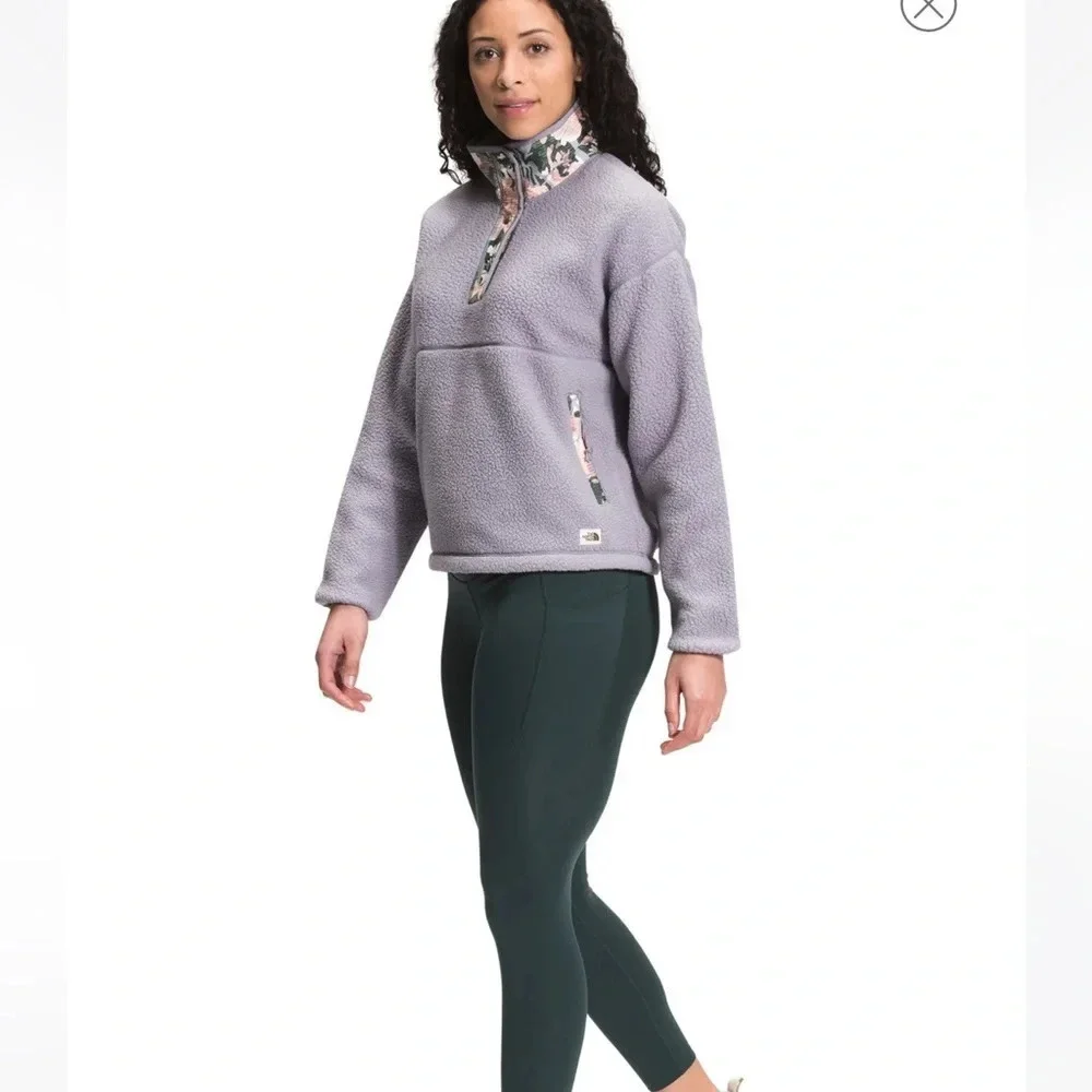 THE NORTH FACE CRAGMONT 1/4 SNAP FLEECE - WOMENS small lilac camo new with tags - Picture 2 of 15
